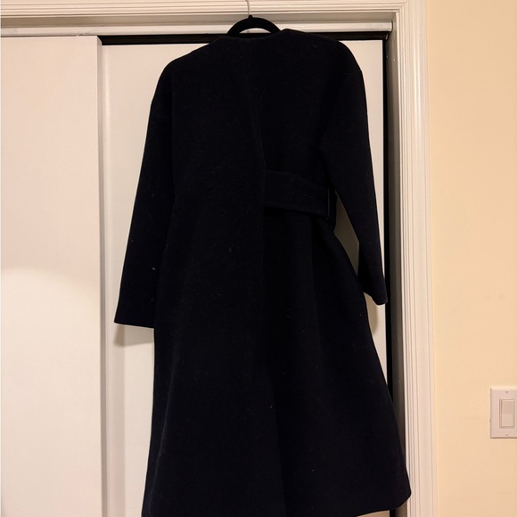 COS Navy Belted Coat - Picture 2 of 4